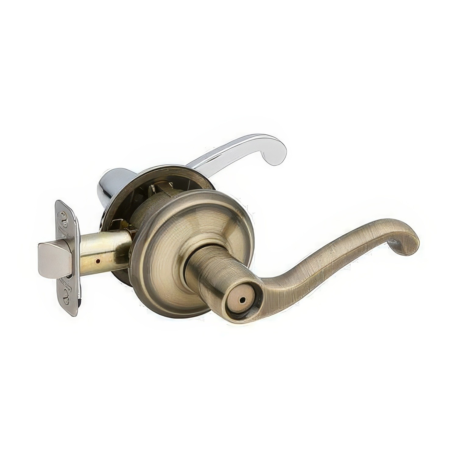 thumbnail image 2 of Schlage F40 FLA 716 BRK Flair Door Lever With Brookshire Trim – Aged Bronze, Open Box, Model Flair 2 of 3